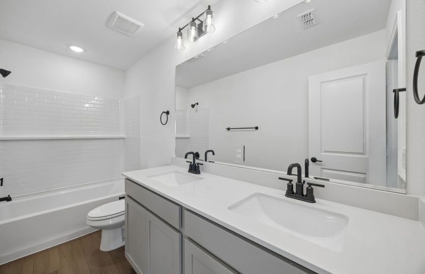 Secondary bath with double vanity