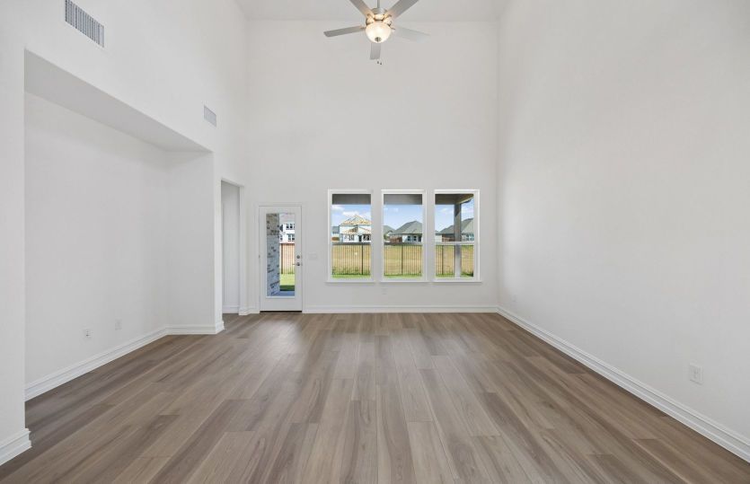 Soaring ceilings in living room