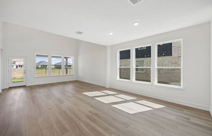 Natural light and large windows in living room