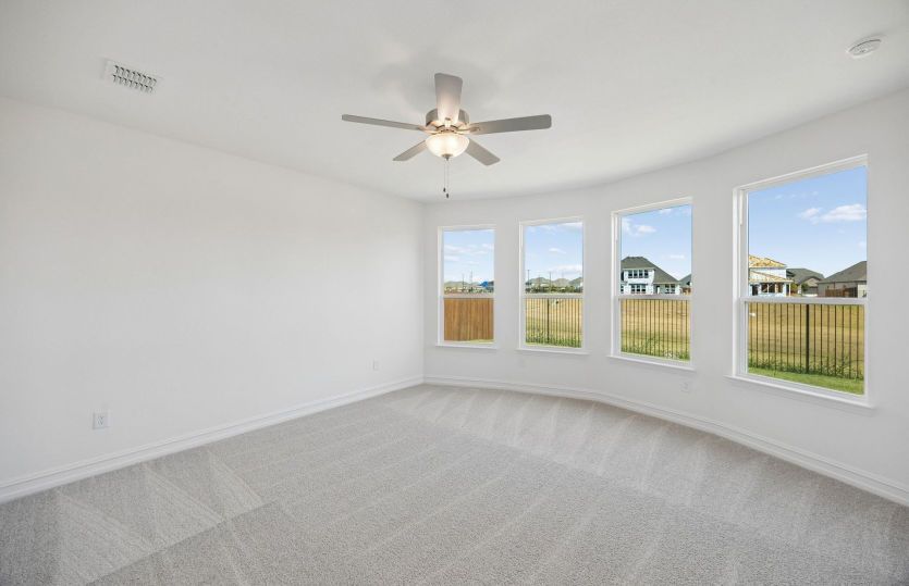Bay windows in primary bedroom