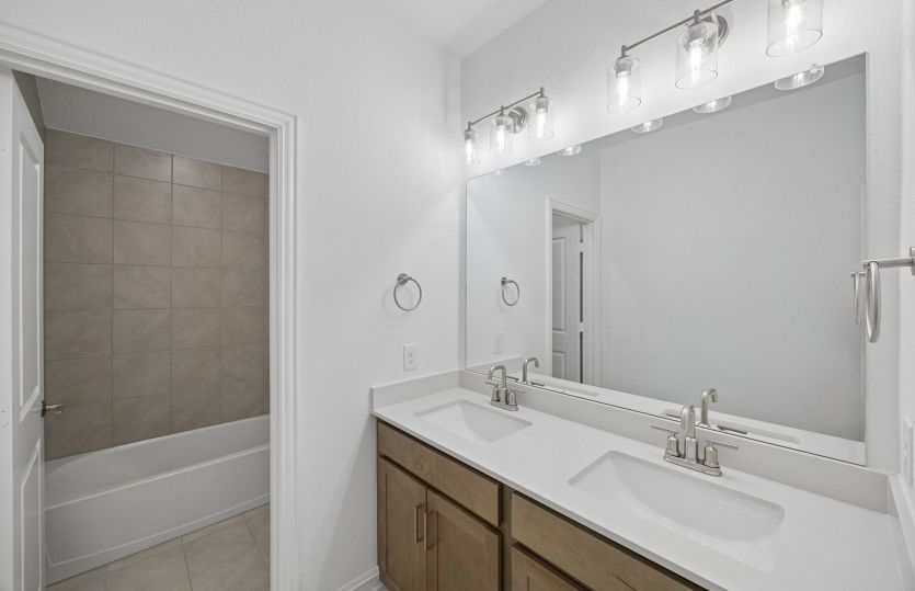 Secondary bath with double vanity