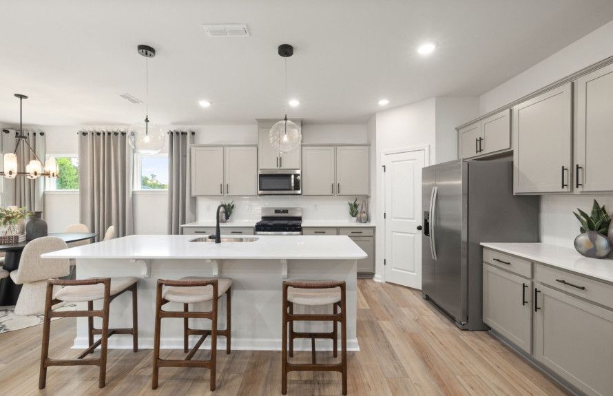 Kitchen with Large Island with Extra Seating