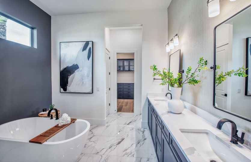 Owner's bathroom with dual-sink vanity