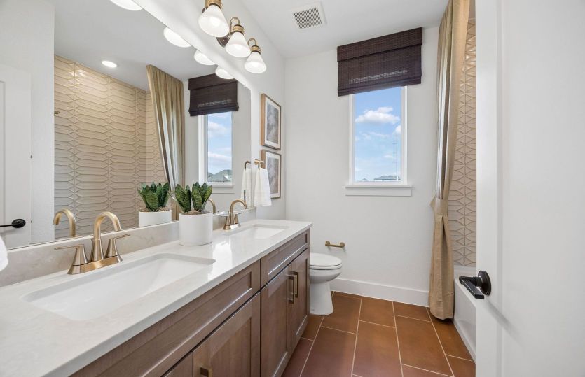 Secondary bath with double vanity