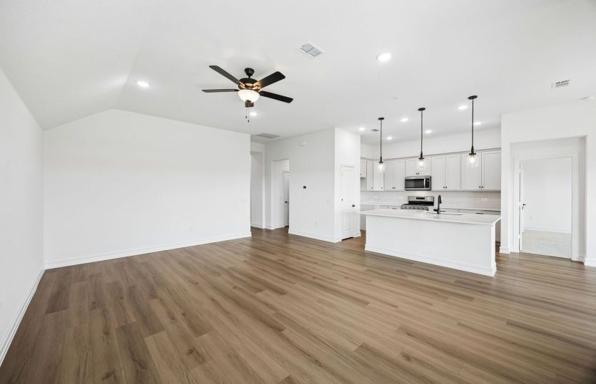 View of kitchen from living room