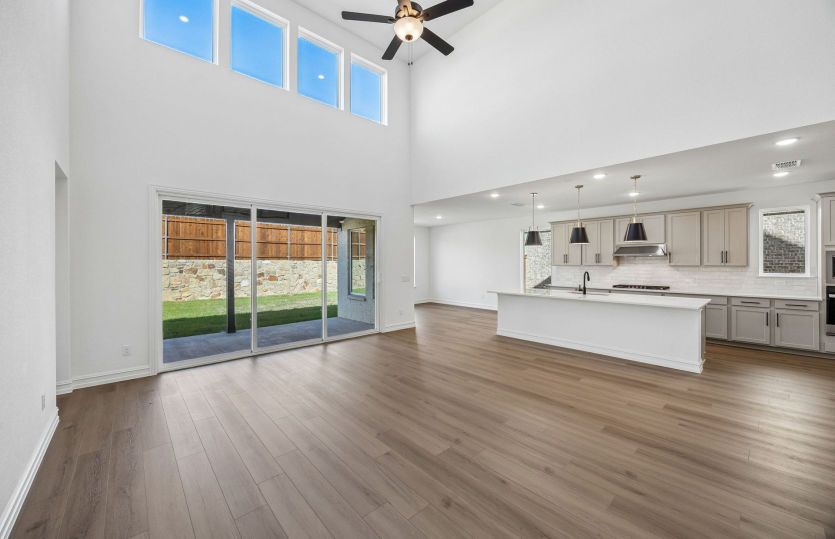 View of kitchen from living room