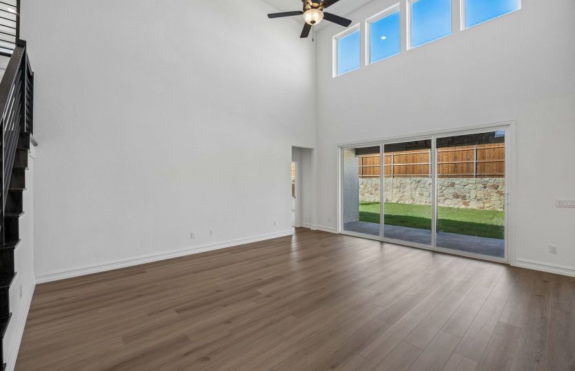 Large windows and natural light in living room