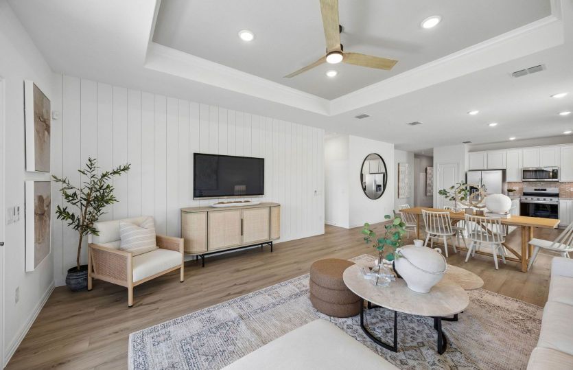 Optional tray ceiling in living room