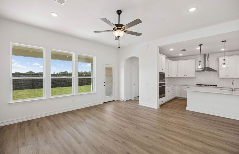 View of kitchen from living room