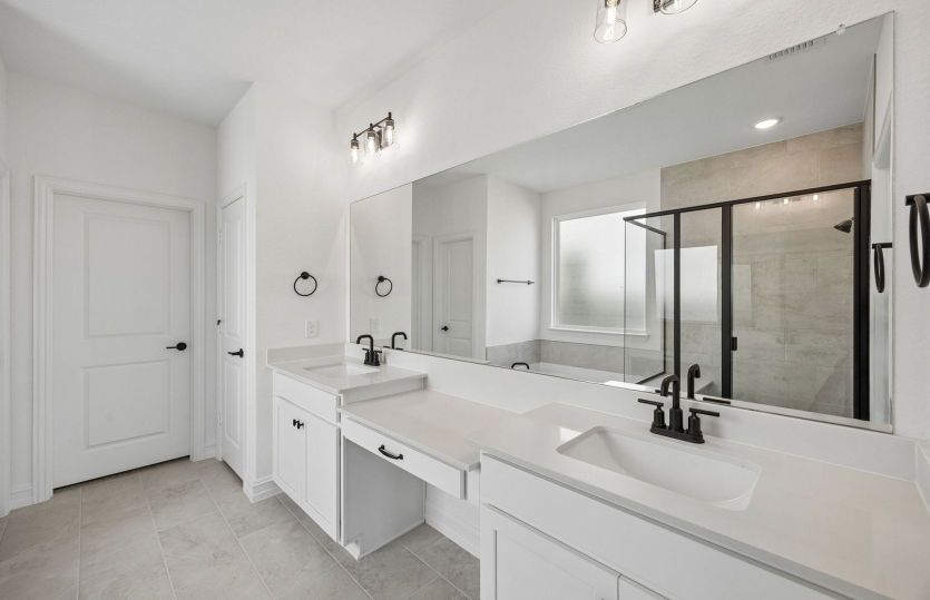 Primary bath with double vanity