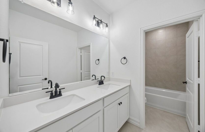 Secondary bath with double vanity