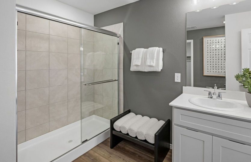 Tile surrounded shower