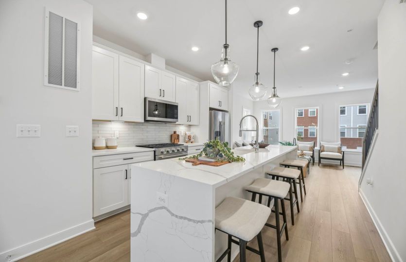 Kitchen with Cascade Island - Actual Home