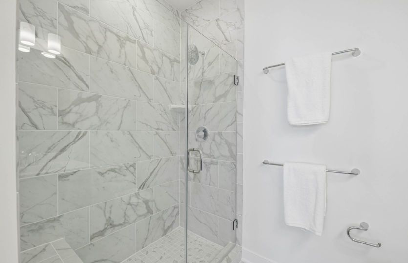 Owner's Bath with Frameless Glass Shower - Actual Home