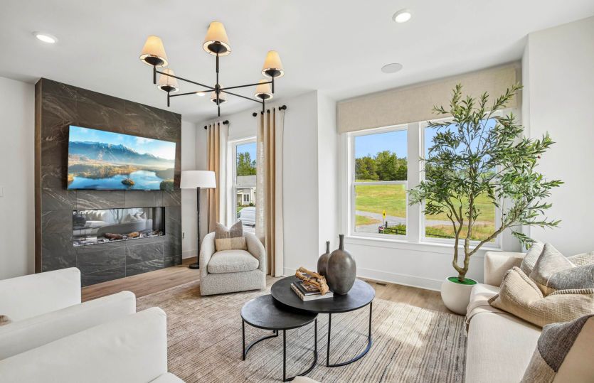 Gathering Room with Optional Electric Fireplace