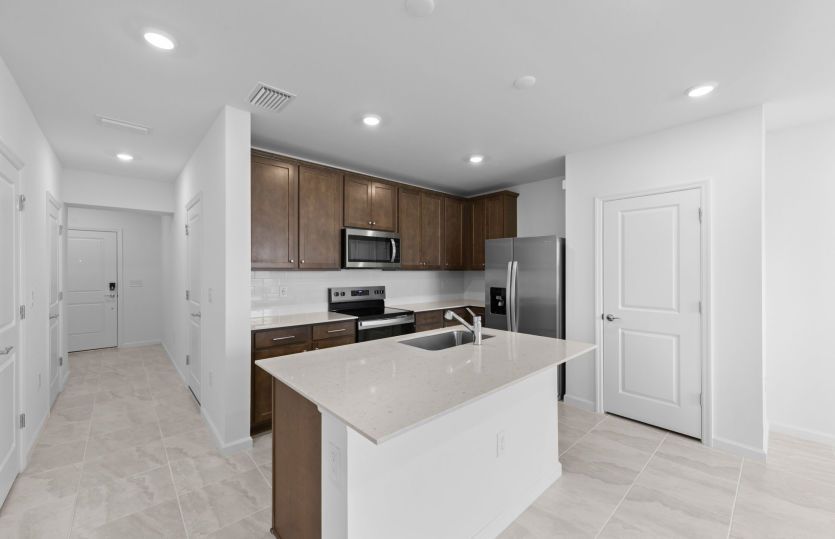 Kitchen with large center island