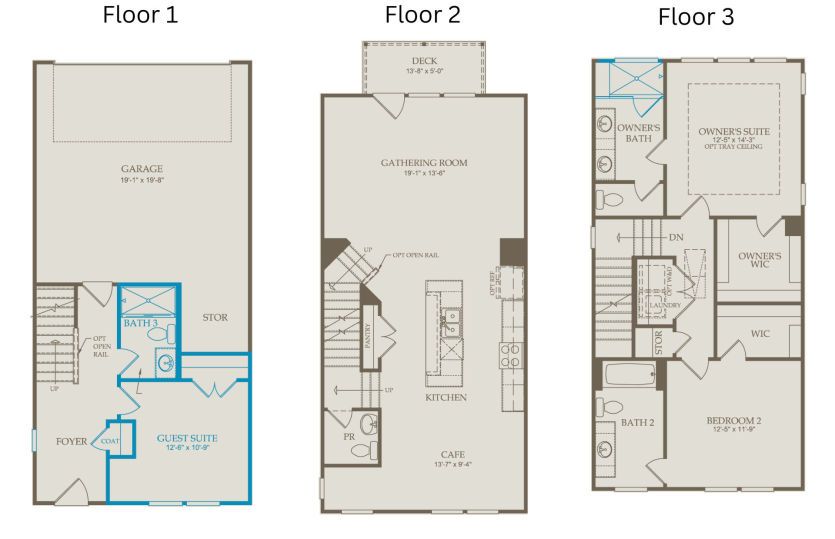 Floor Plan Level 1, Level 2 & Level 3