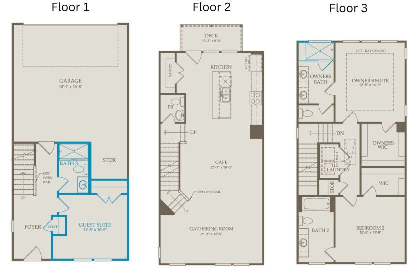 Floor Plan Level 1, Level 2 & Level 3