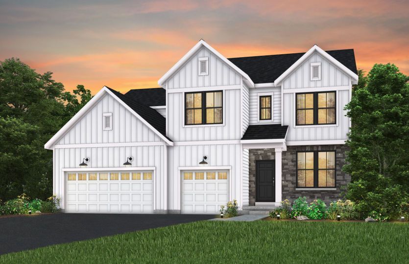 Exterior Elevation - FH203 (with stone)