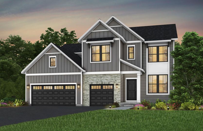 Exterior Elevation - FH204 (with stone)