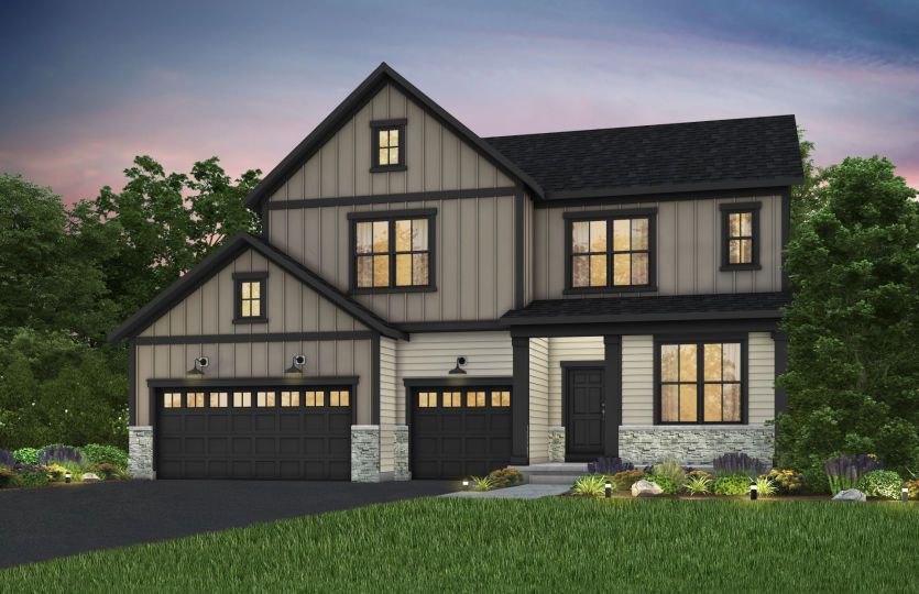 Exterior Elevation - FH2G (with stone)