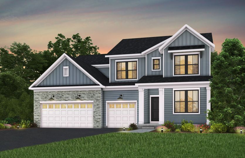 Exterior Elevation - FH203 (with stone)