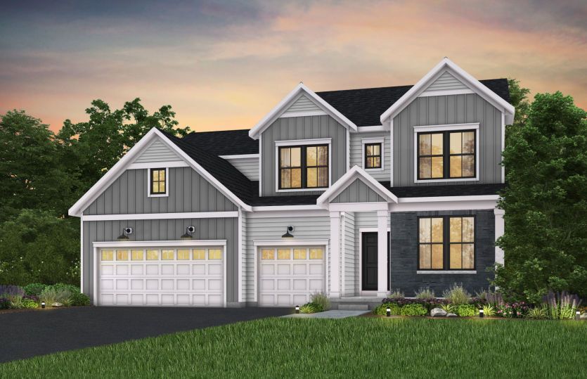 Exterior Elevation - FH204 (with stone)