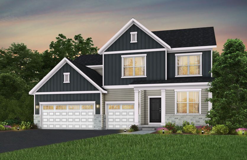 Exterior Elevation - FH2I (with stone)