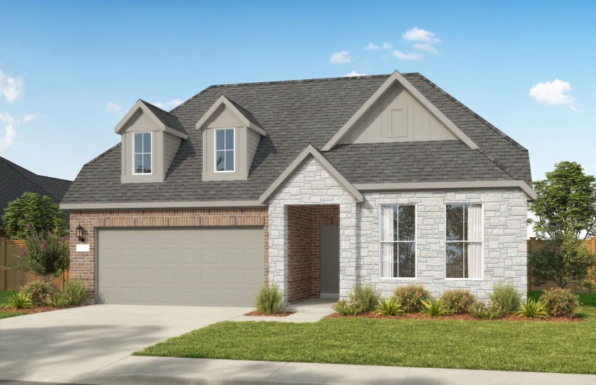 Exterior FC201, a one-story new construction home with a 2-car garage