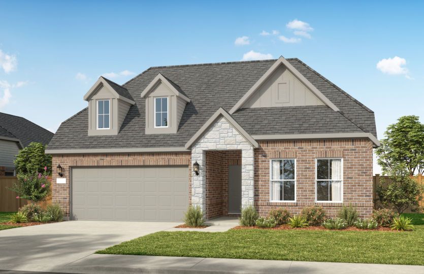 Exterior FC201, a one-story new construction home with a 2-car garage