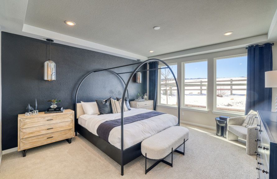 The Messina owner's suite shown here with an accent ceiling and stylish paint detailing.