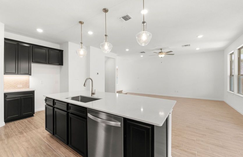 Representational Photo- Kitchen Open to the Gathering Space