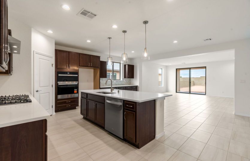 Modern kitchen with oversized central island