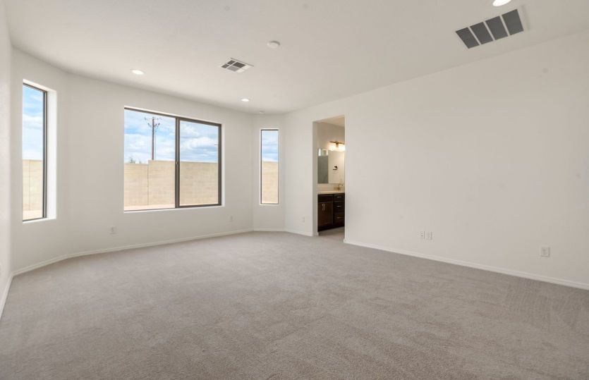 Large owner's suite with bay window for extra space and natural light