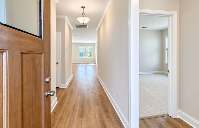 Inviting entryway with a warm, welcoming feel.