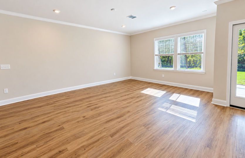 Open gathering room with a comfortable, inviting layout.