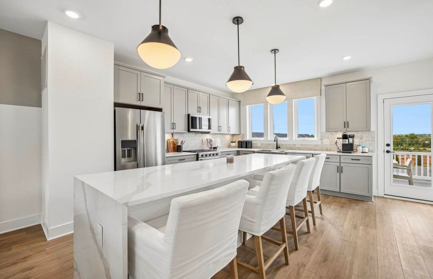 Kitchen with Expansive Cascade Island