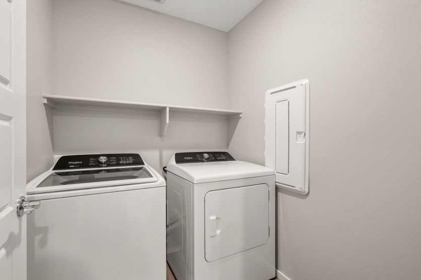 Laundry Room with Washer and Dryer Included