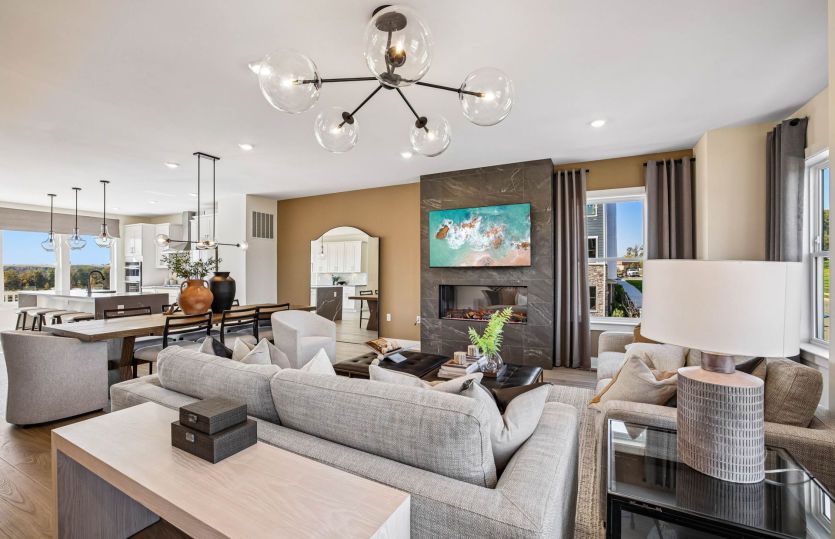 Gathering Room Opens to the Café and Gourmet Kitchen