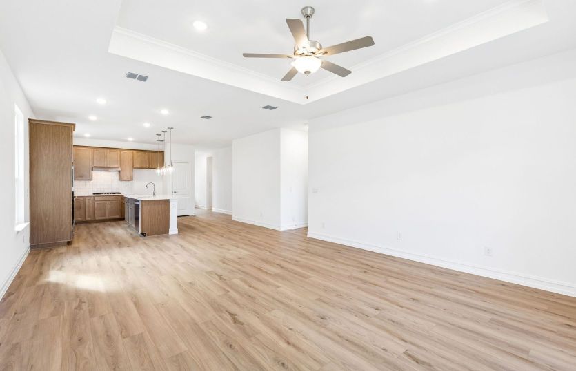 View of kitchen from living room