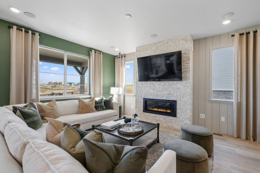 Gathering Area with Cozy Fireplace