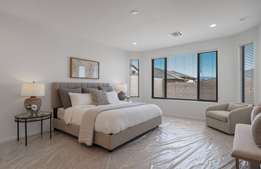 Luxurious owner's suite with bay window for added lighting and space