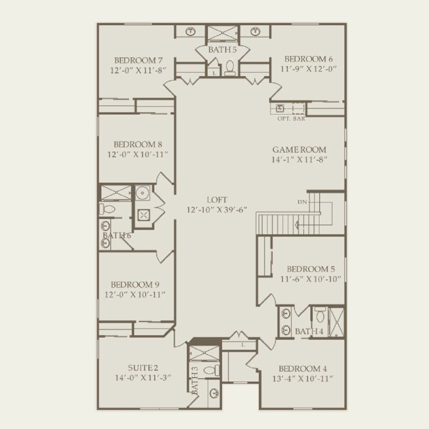 Second Floor 8 br / 6 ba