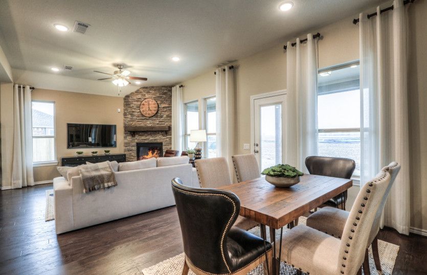 Dining area overlooking gathering room