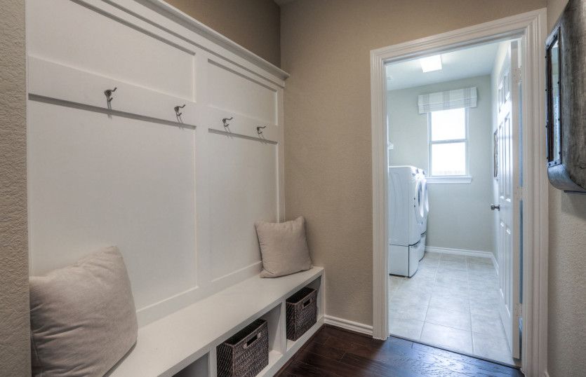 Everyday Entry® from garage with mud bench