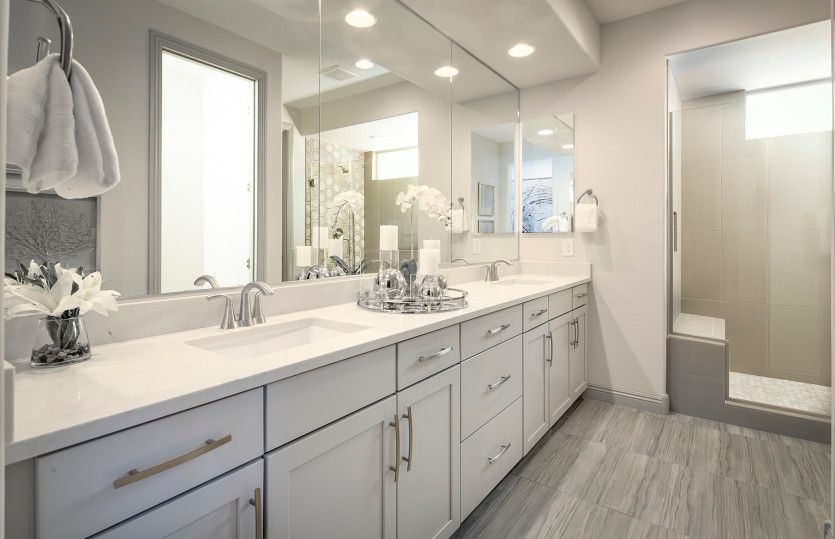 Feel like you’re at the spa in your private owner’s bath with dual sinks and large walk-in closet