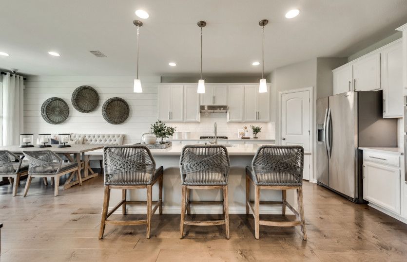 Spacious Kitchen Island Overlooking the Gathering Room