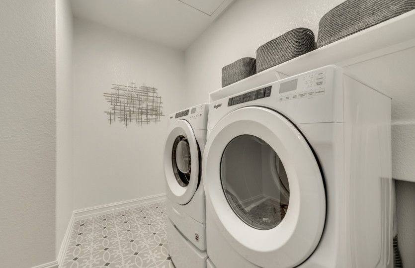Utility room with built-in shelving  *model representation