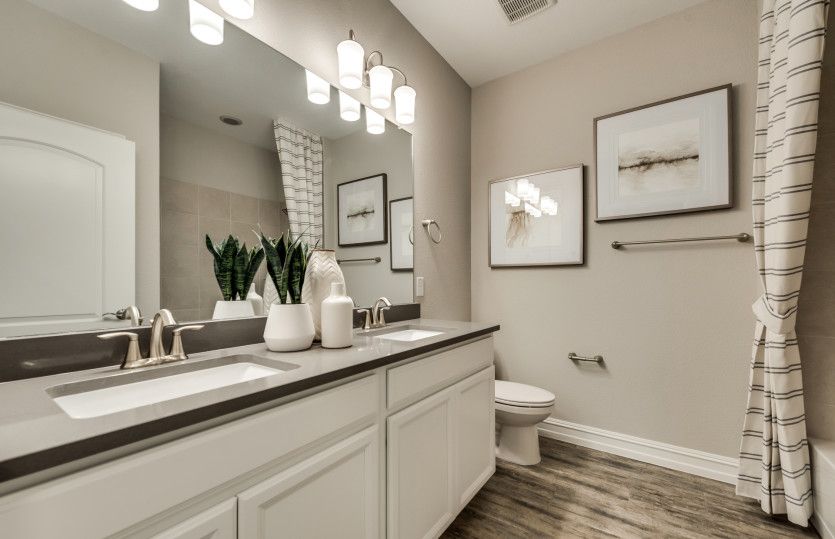 Secondary bathroom with optional double vanity  *model representation
