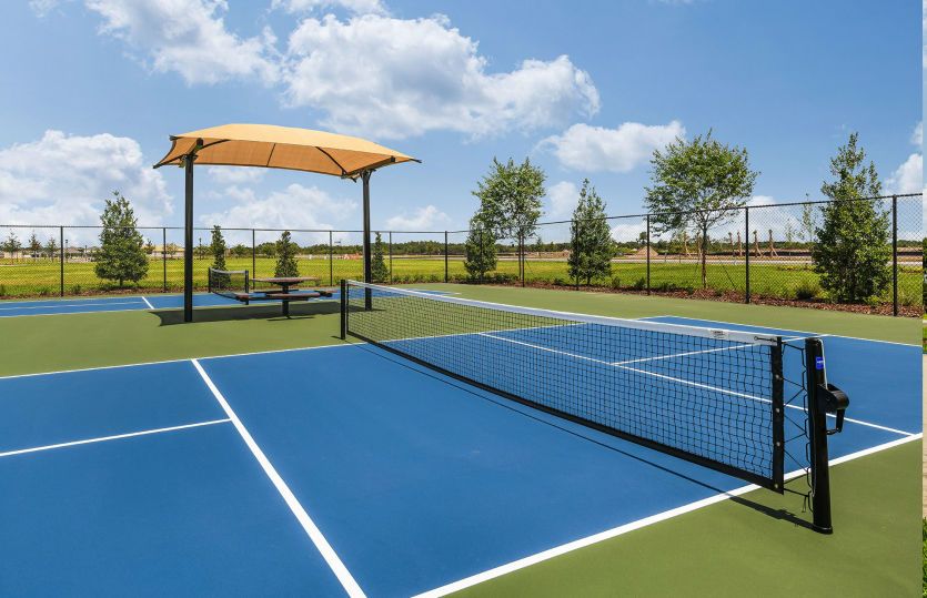 Tennis Court with Shaded Seats